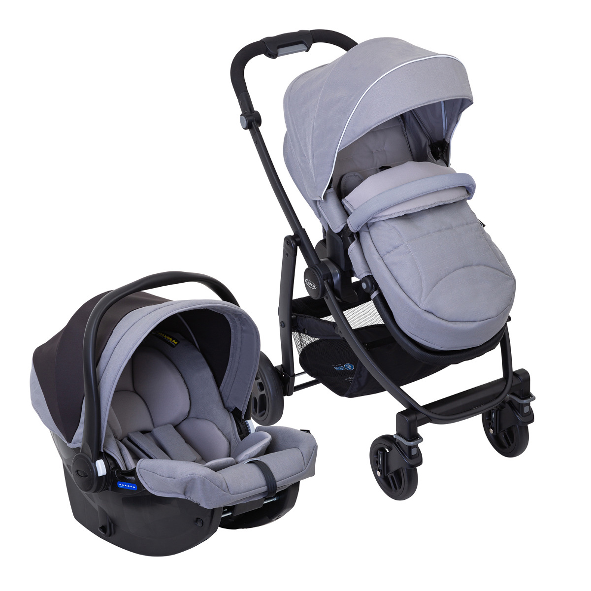 Graco Evo Travel system with Graco Evo pushchair and SnugEssentials i-Size infant car seat