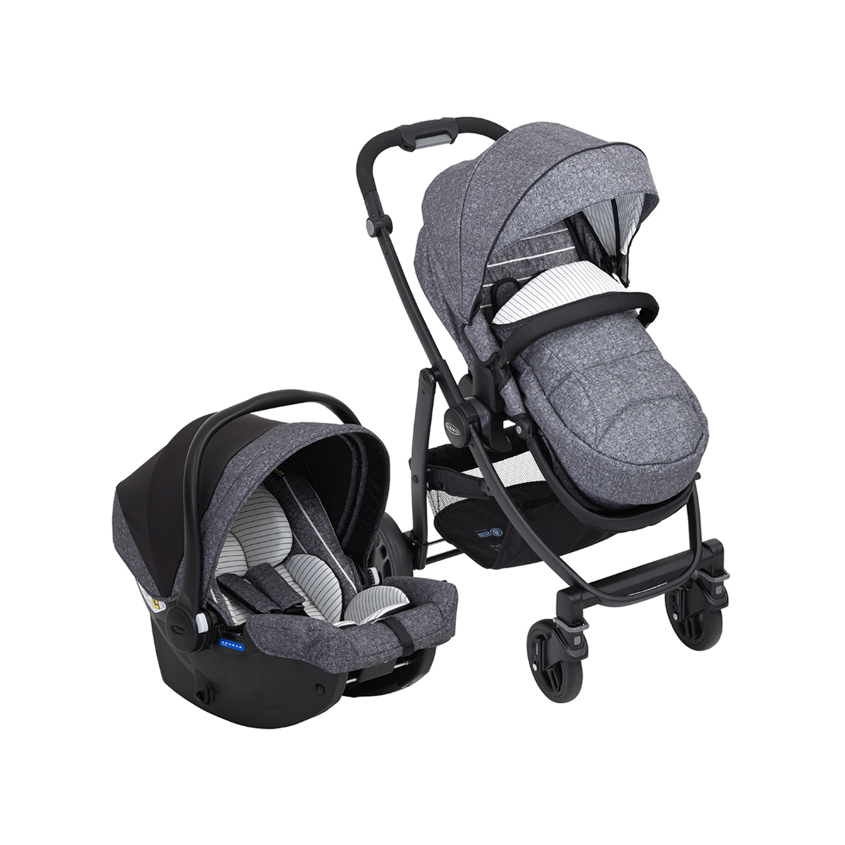 Graco Evo Travel system with Graco Evo pushchair and SnugEssentials i-Size infant car seat