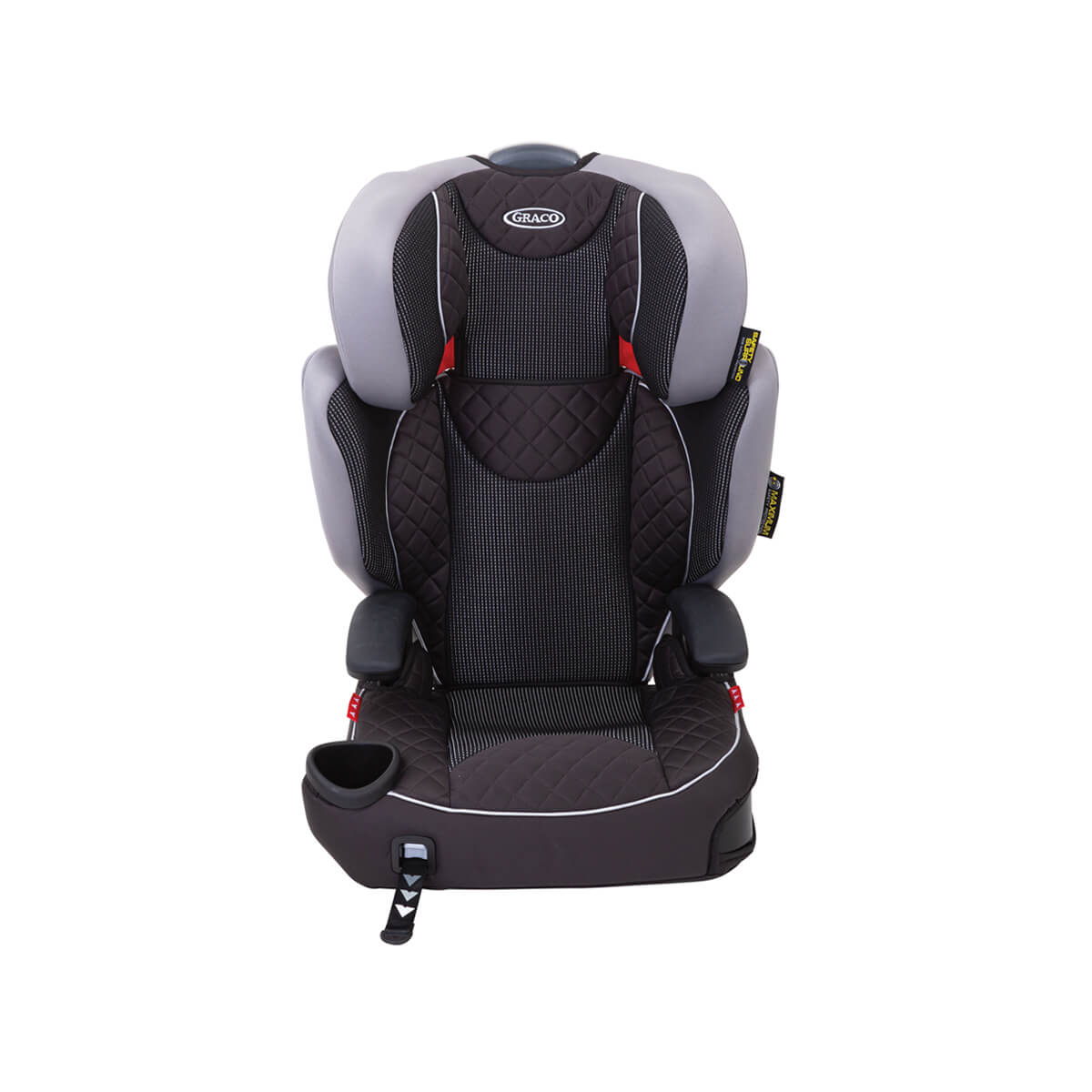 Graco Affix gray highback booster front angle