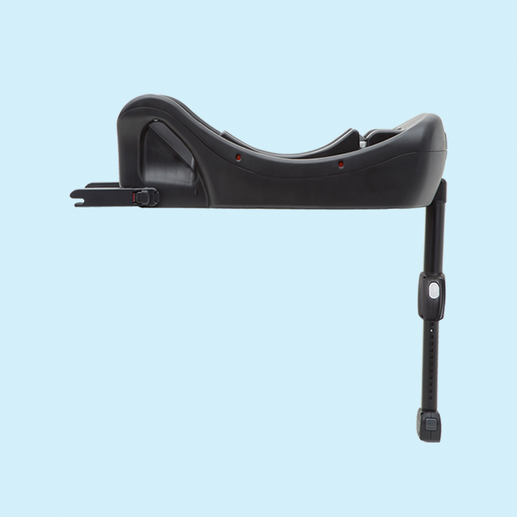 Profile view of the SnugLite i-Size R129 ISOIX car seat base on blue background
