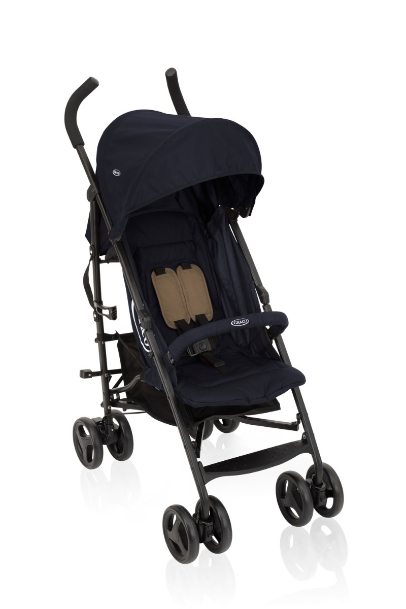 Graco TraveLite stroller front facing angle with handlebar
