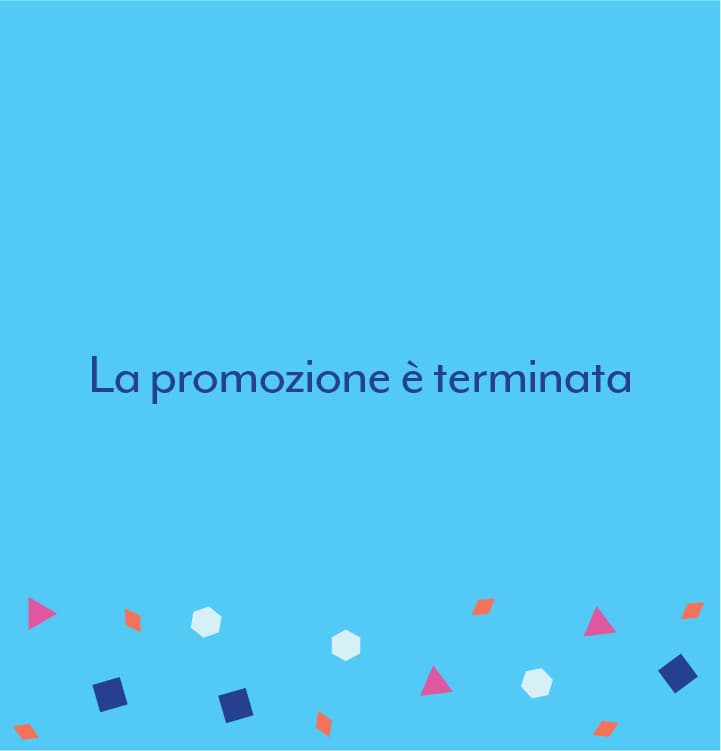 Box blu che spiega che la promozione è terminata